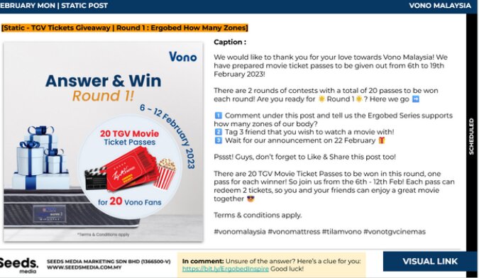 Vono Malaysia social media static post